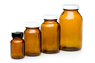 Wide mouth amber bottle w/ lid, 500cc