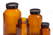 Wide mouth amber bottle w/ lid, 500cc