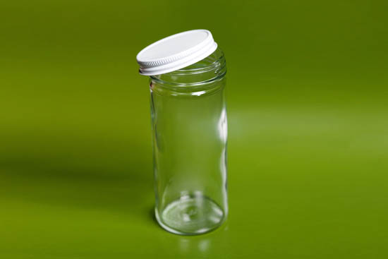 8 oz. spice bottle, clear w/lid