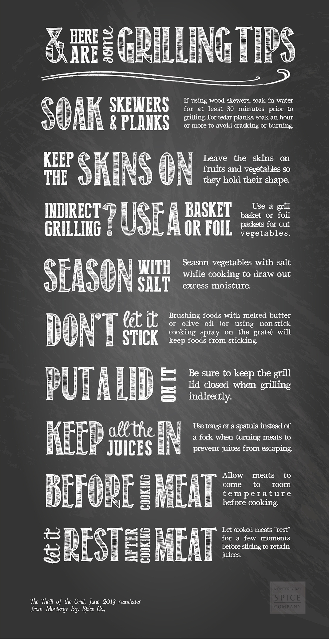 [ Info: Tips For Grilling ] ~ from Monterey Bay Herb Co