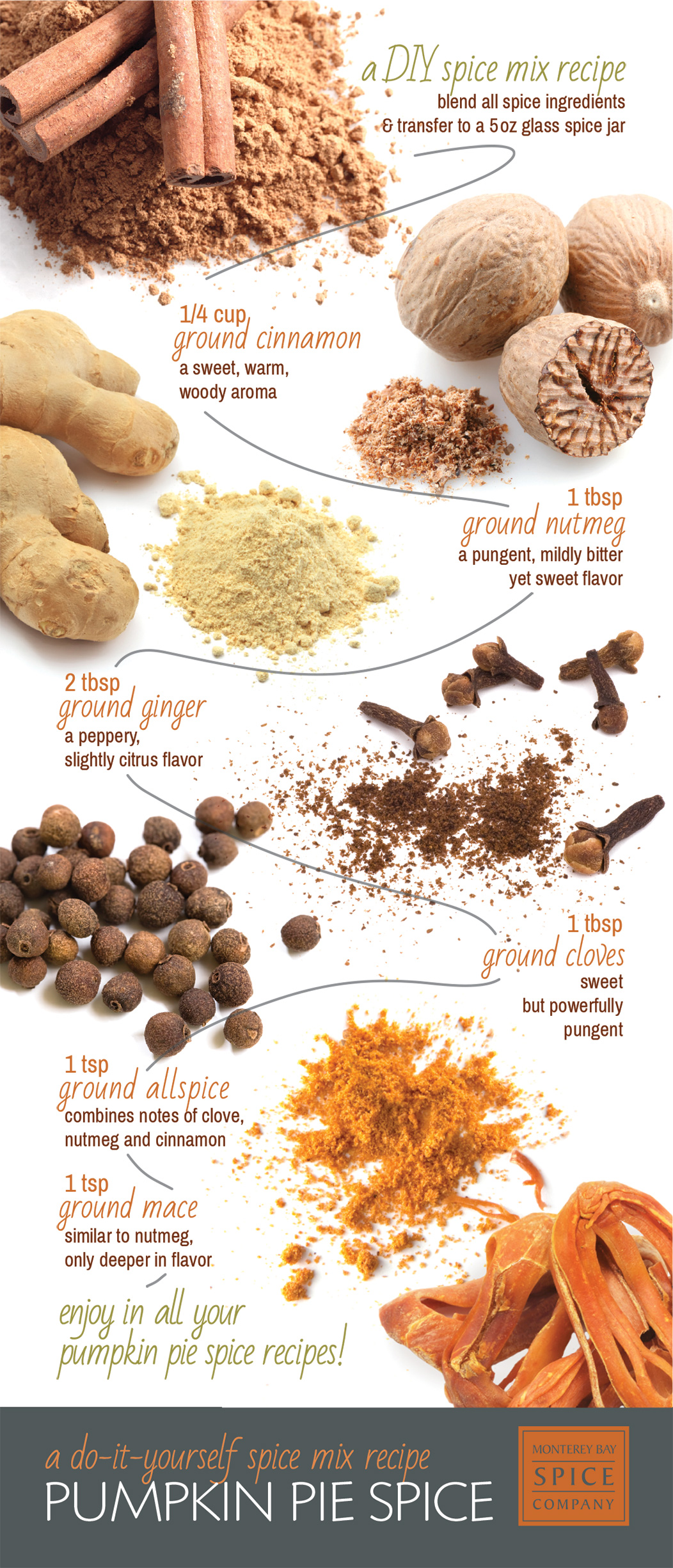 [ Infographic: Pumpkin Pie Spice Mix Recipe ] ~ from Monterey Bay Herb Company