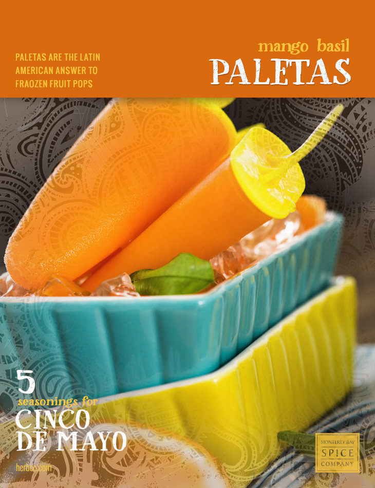 [ Recipe: Mango-Basil Paletas ] ~ from Monterey Bay Herb Co