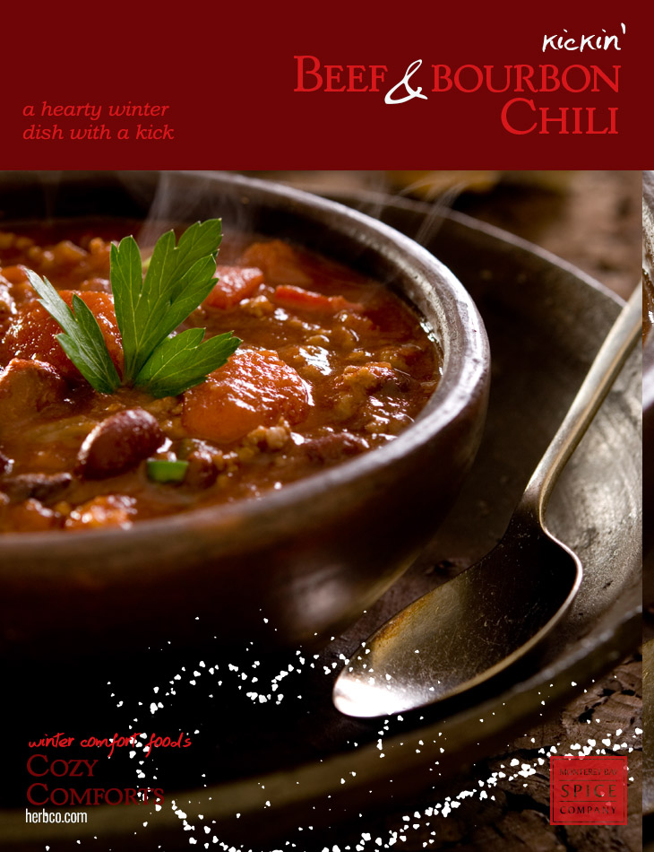 [ Recipe: Kickin' Beef and Bourbon Chili ] ~ from Monterey Bay Herb Co