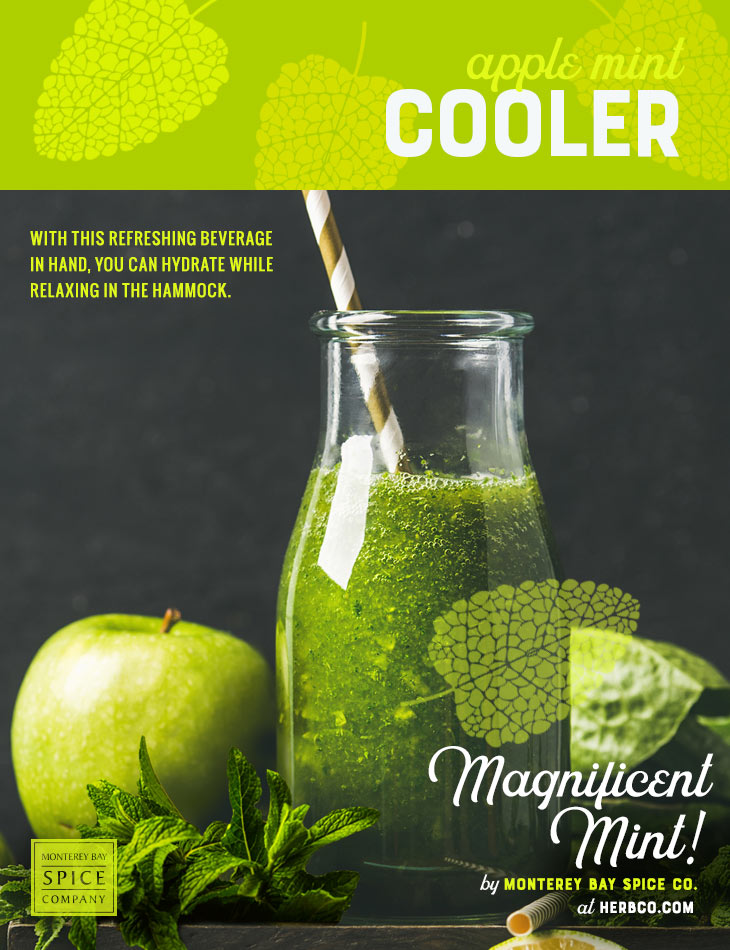 [ Recipe: Apple Mint Cooler ] ~ from Monterey Bay Herb Co