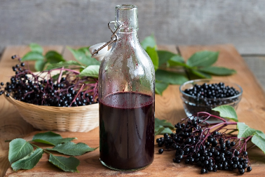 Pancakes with Elderberry Syrup