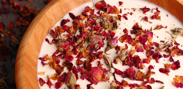 Bathing Supply Romantic Natural Dried Rose Petals Bath Milk - Temu