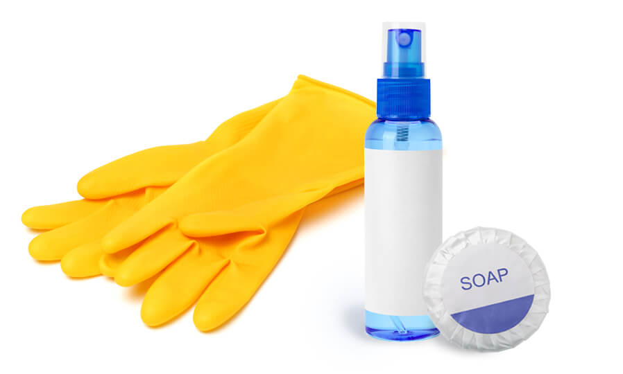 Gloves and Spray Bottle