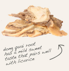 [ tip: Tincture with dong quai root, also known as female ginseng.   ~ from Monterey Bay Herb Company ]
