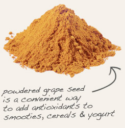[ tip: Encapsulate or tincture hawthorn leaf-and-flower with grape seed powder, which is also rich in antioxidants.~ from Monterey Bay Herb Company ]