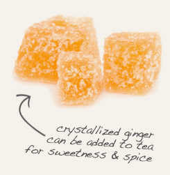 [ tip: Garnish turmeric tea with one or two pieces of crystalized ginger root. ~ from Monterey Bay Herb Company ]