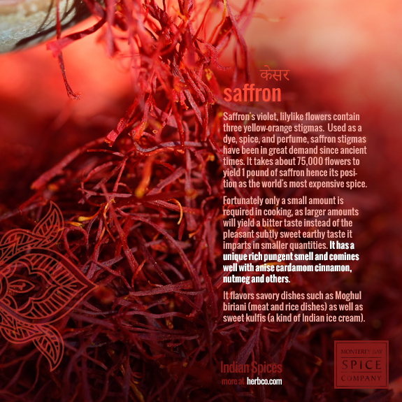 [ Indian Spices - Saffron ] ~ from Monterey Bay Herb Company