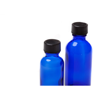 cobalt blue bottle, with lid
