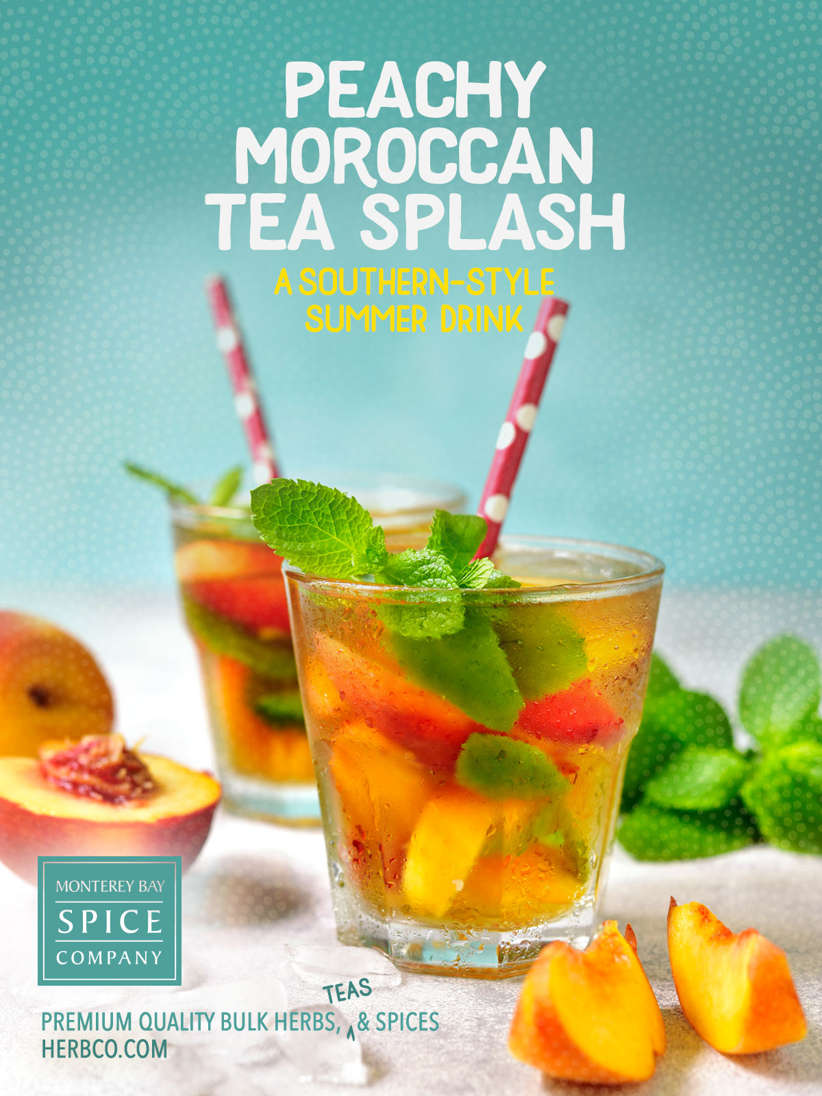 [ Recipe: Peachy Moroccan Tea Splash ] ~ from Monterey Bay Herb Co