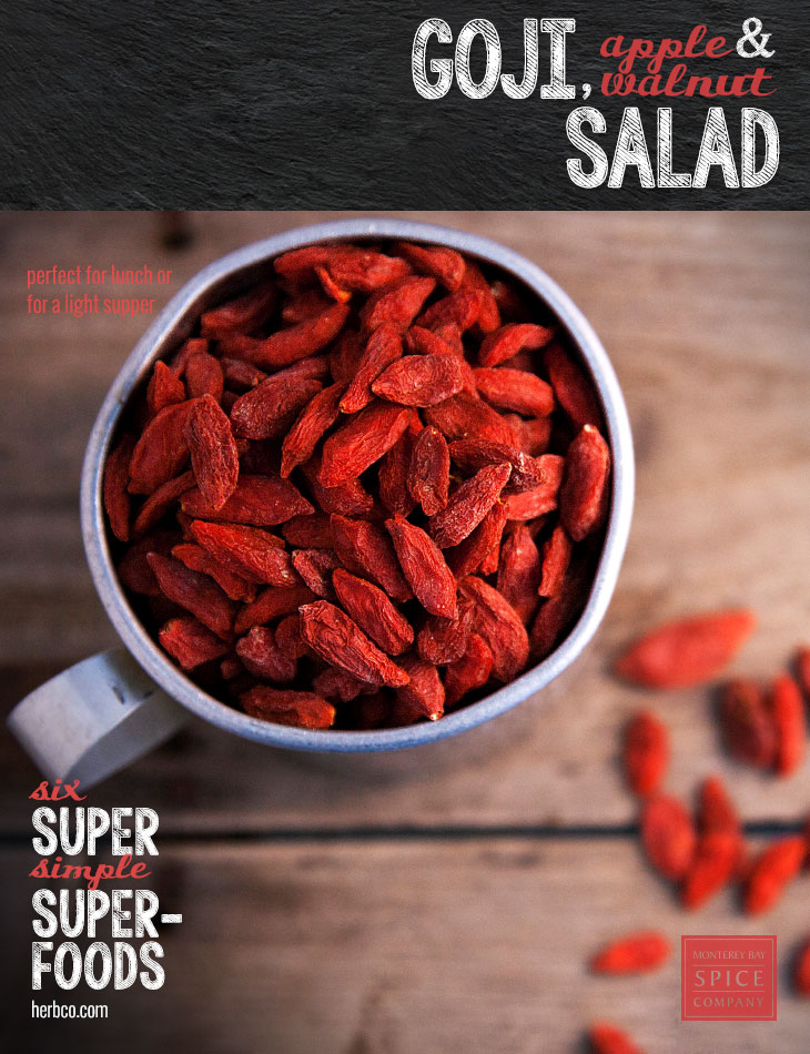 [ Recipe: Goji, Apple, and Walnut Salad ] ~ from Monterey Bay Herb Co