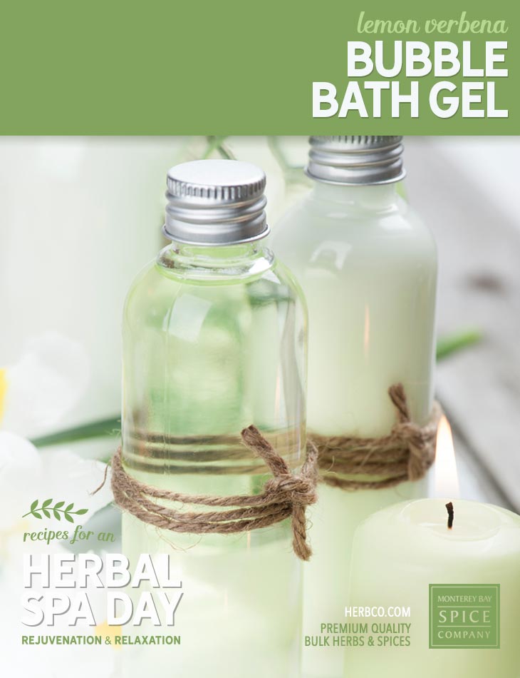 [ Recipe: DIY lemon verbena bubble bath gel ] ~ from Monterey Bay Herb Co