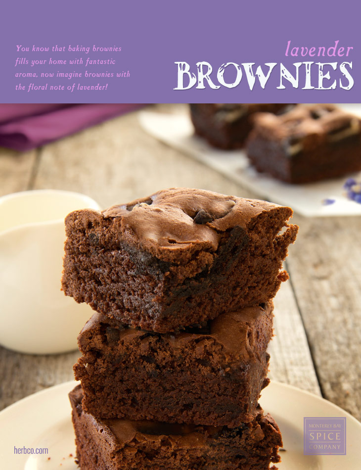[ Recipe: Lavender Brownies ] ~ from Monterey Bay Herb Co