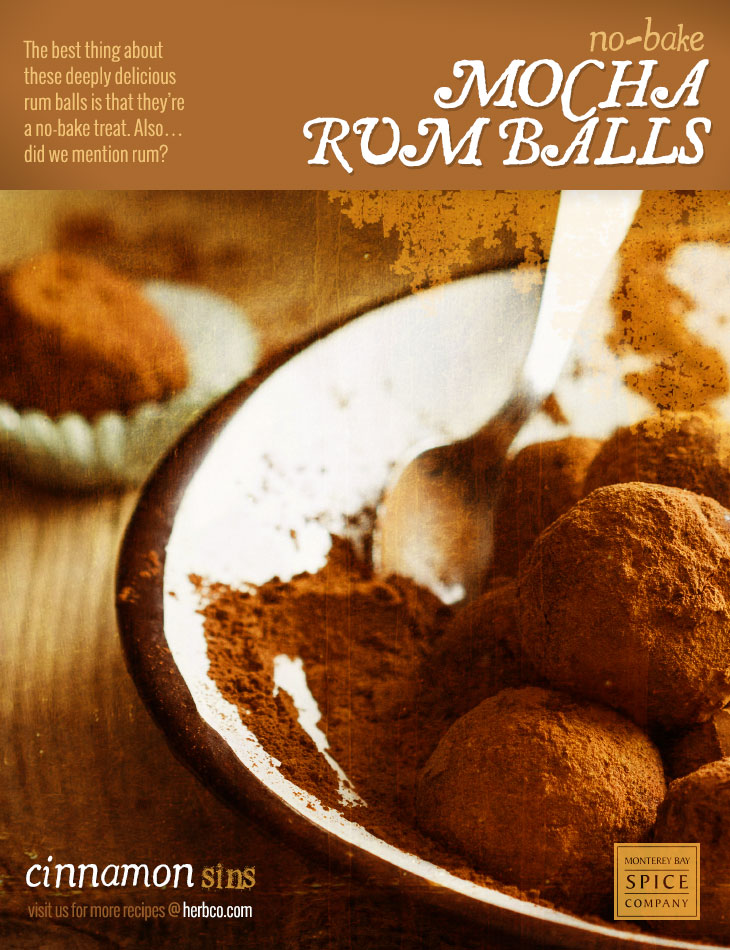 [ Recipe: Mocha Rum Balls ] ~ from Monterey Bay Herb Co