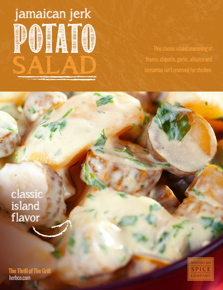 [ Recipe: Jamaican Jerk Potato Salad ] ~ from Monterey Bay Herb Co
