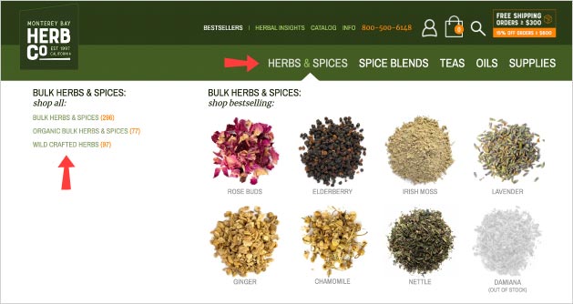 shop herbs screenshot